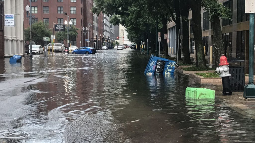 Downtown New Orleans floods as pumps aren't quick enough to drain the water