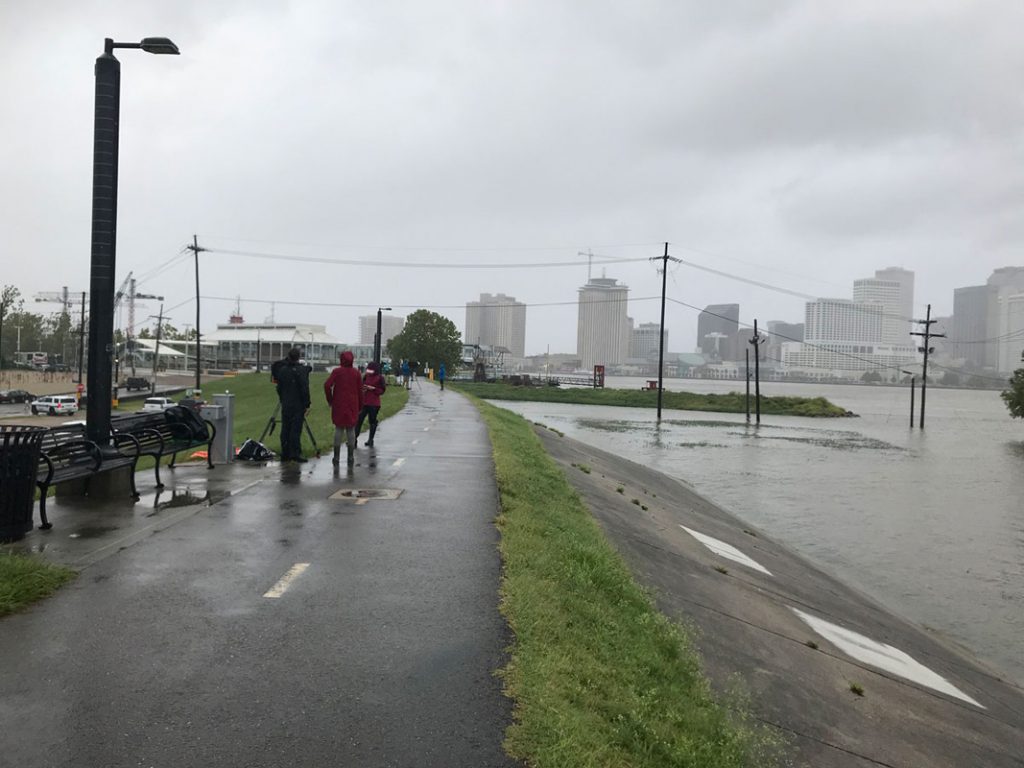 Algiers Point New Orleans Levee is the area's defense against the Mississipi River flooding