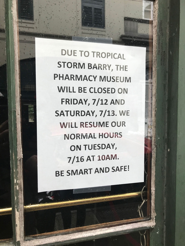 Tropical Storm Barry Hurricane Barry closes New Orleans museums