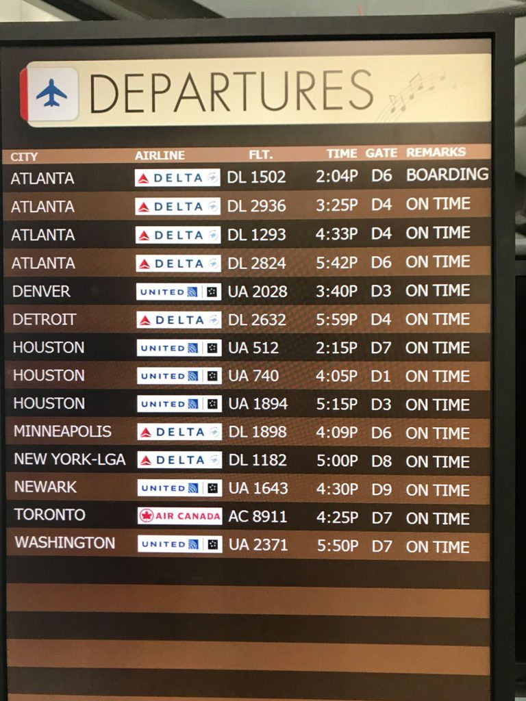 The airport closes early before Hurricane Barry and we're lucky to get the last flight out. 