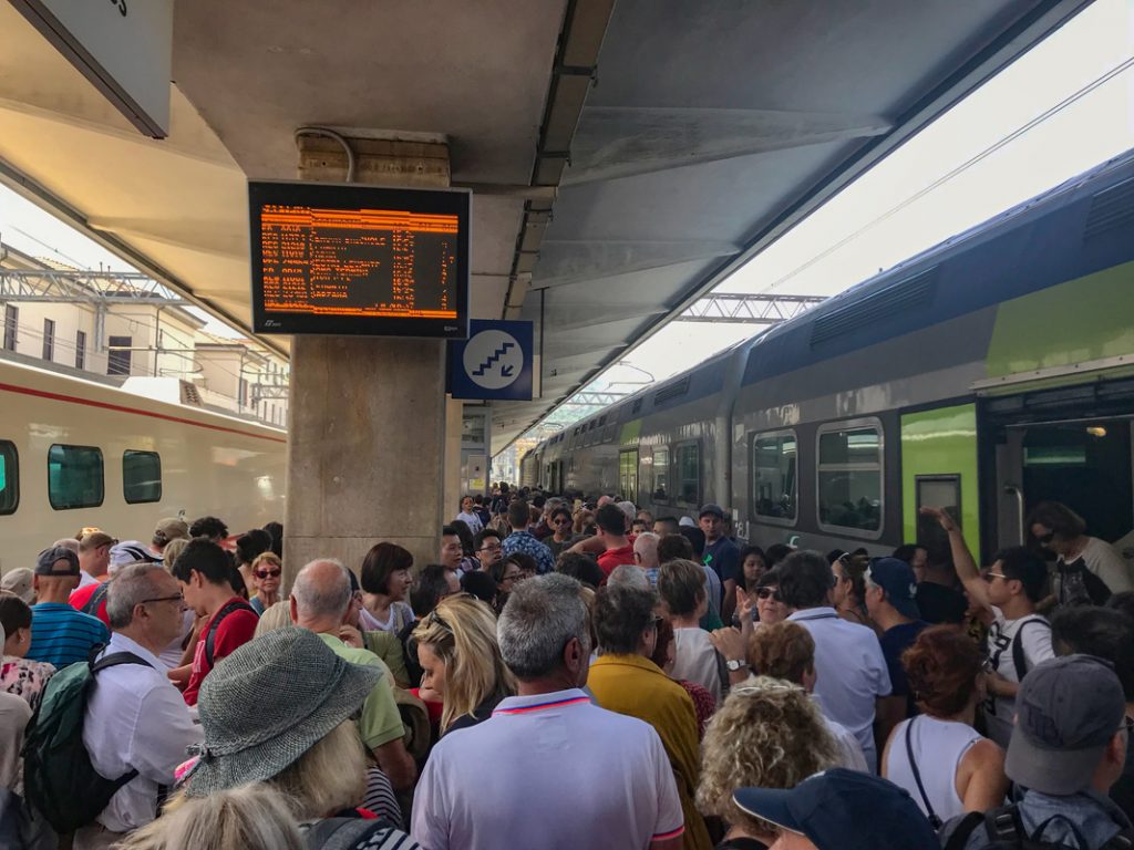 The trains to and from La Spezia get very busy when visiting Cinque Terre 
