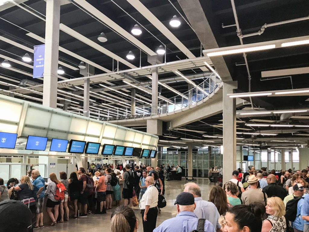 boarding the Royal Caribbean Majesty of the Sea cruise from the Fort Lauderdale Cruise Ship Terminal