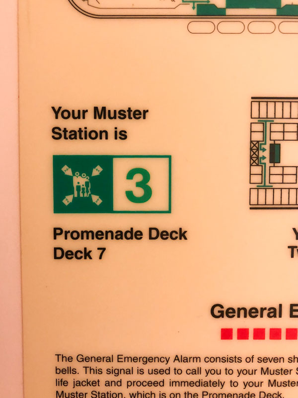 On a Royal Caribbean Cruise muster ensures people know the evacuation procedures