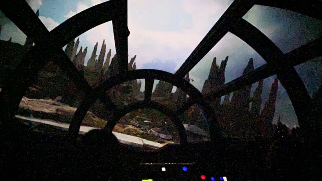 Star Wars Smugglers Run at Disneyworld looking out of the windscreen