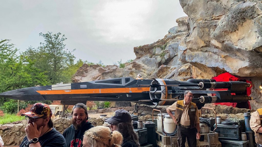 You get to walk past a life-size X-wing at Star Wars Rise of the Resistance at Disneyworld Hollywood Studios