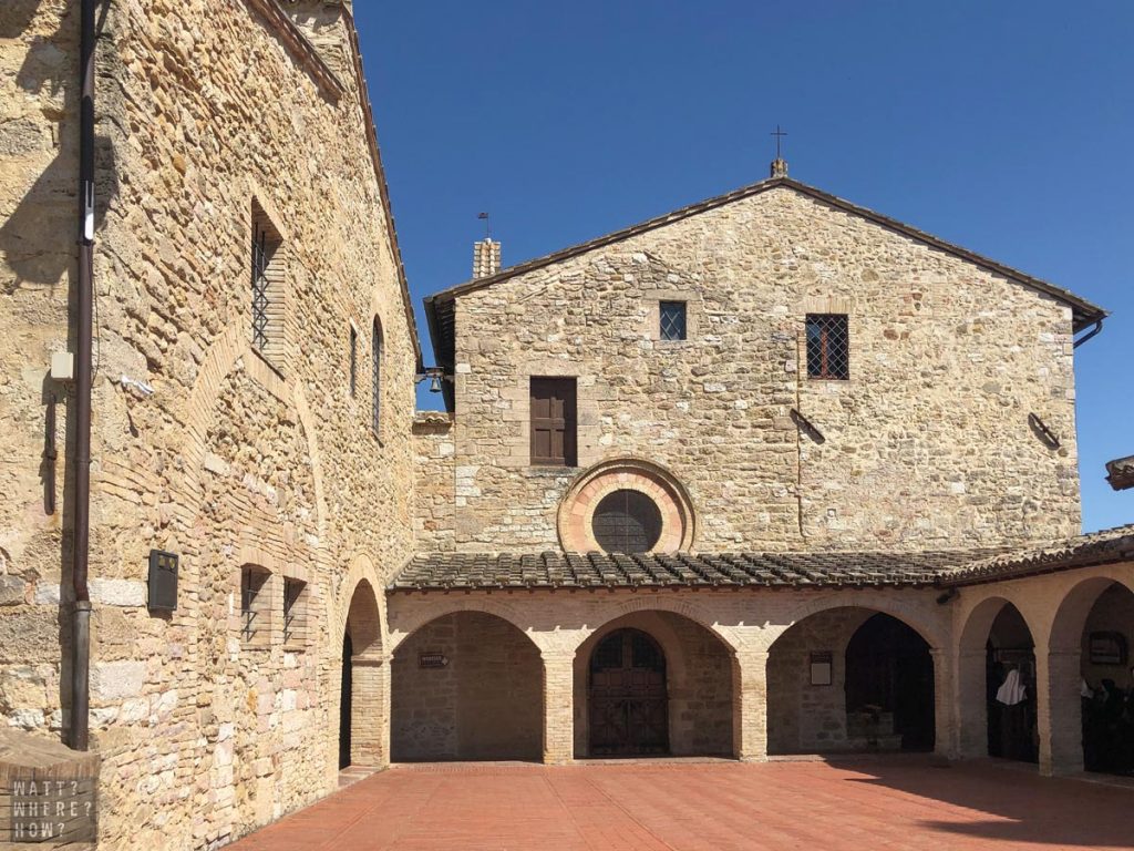 San Damiano is the medieval stone church just outside Assisi Italy, which St. Francis renovated with his brothers. 