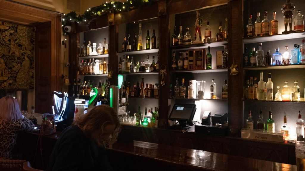 Paddy's Bar at Ballyseede Castle is a cozy place for a pint or drinks before a wedding or event. 