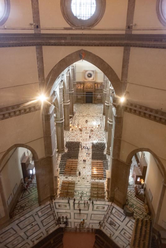 The view from inside the Florence Cathedral Duomo climb is as impressive looking down as it is up. 