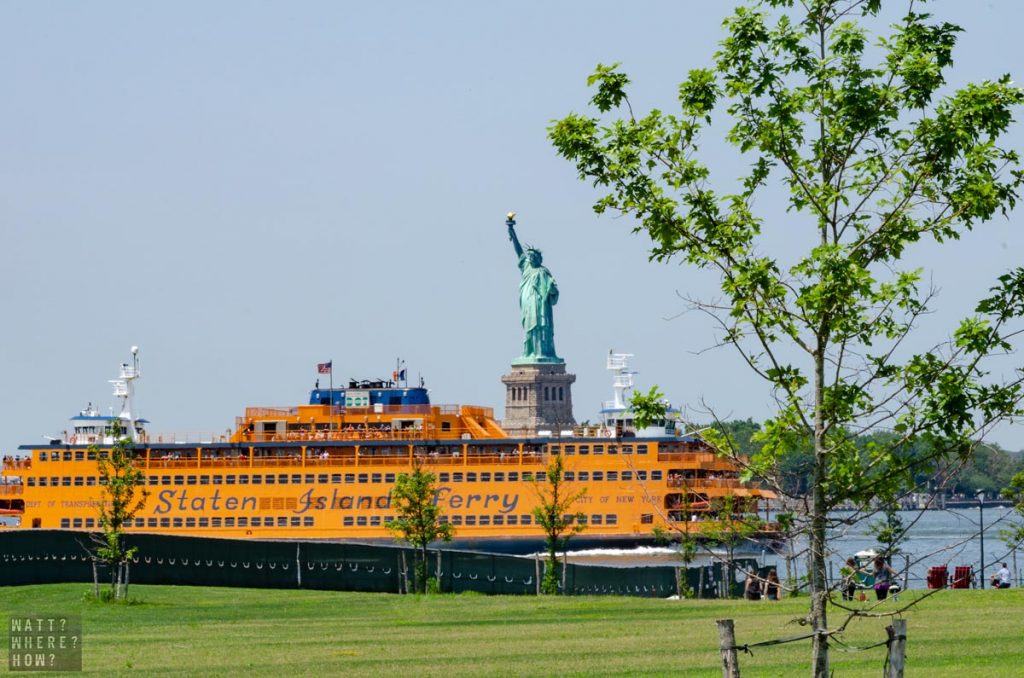 The view from Governors Island is fantastic as the Staten Island Ferry chugs past the Statue of Liberty.