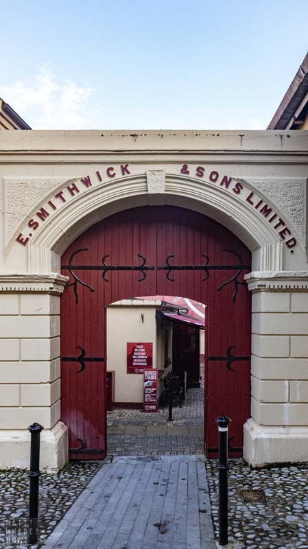 The red gate to Smithwick's opens to the original brewery and home to Kilkenny Beer 