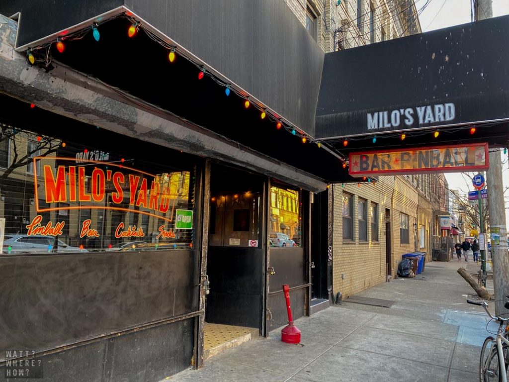 Milo's Yard is a low key bar on Seneca with its own hidden back yard. 