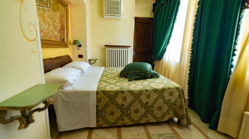 Our room at the farm stay in Assisi is spacious and comfy.
