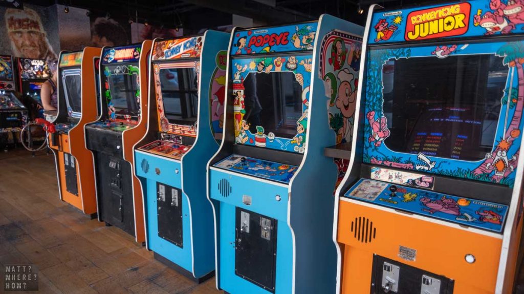 At 16-bit Bar in Cincinnati Ohio you'll find all the original Nintendo cabinets at this incredible arcade bar. 