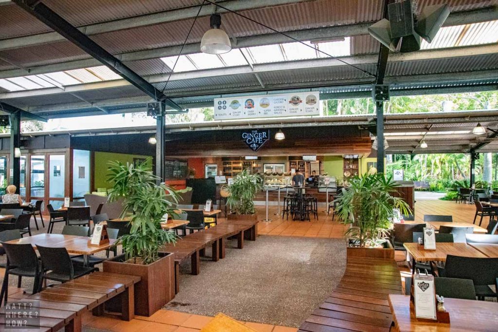 Buderim Ginger Factory has a beautifully chilled rainforest vibe, including the covered outdoor Ginger Cafe. 