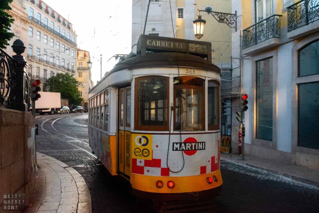 Even though it's super touristy, riding the 1930s E28 tram is a must-do on a Lisbon layover.