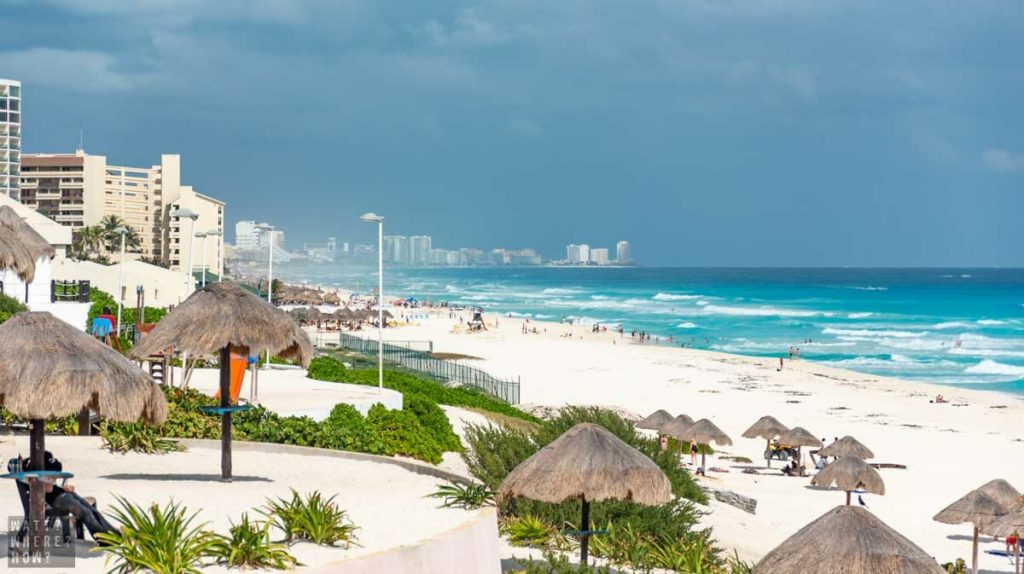 Playa Delfines Cancun is a popular public beach and home to the iconic Cancun sign. 
