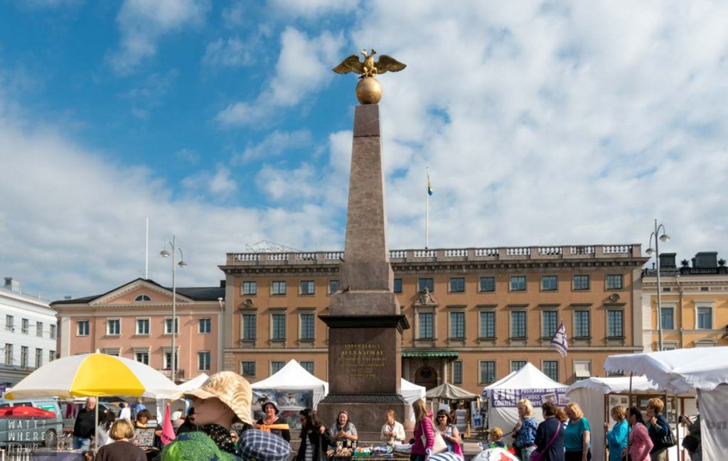 Hakaniemi Market dominates the waterfront with its fresh produce and handicrafts. 