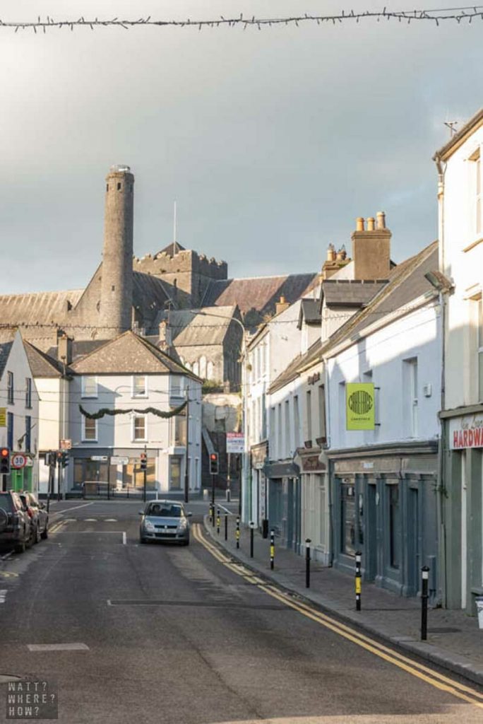 St Canice Cathedral rises above the streets of Kilkenny Ireland