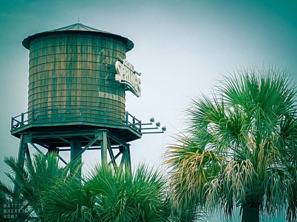 Disney Springs in Orlando has great parking near the iconic water tower. 