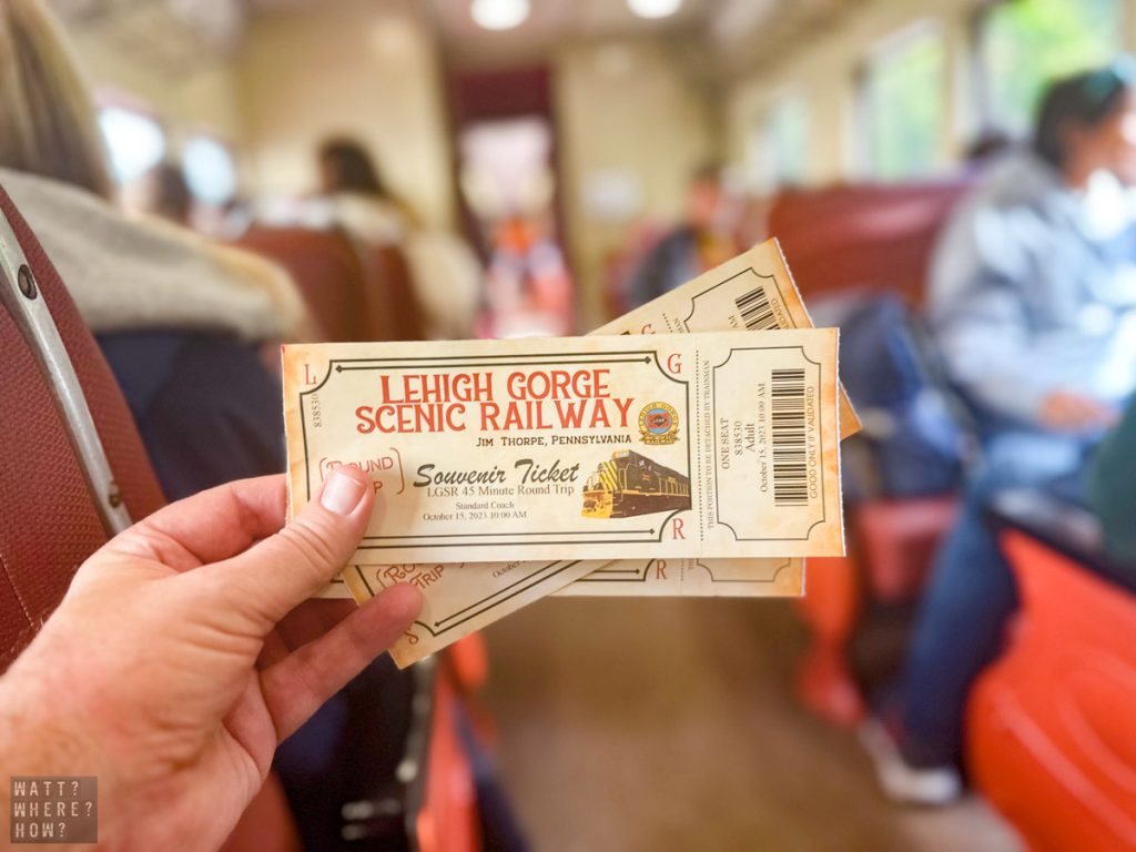 Tickets for the Lehigh Gorge Scenic Railway start from $22 for adults with a colorful scenic souvenir ticket stub. 